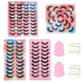 Lashes Set - 50 Pairs with Self-Adhesive Glue & Sponge